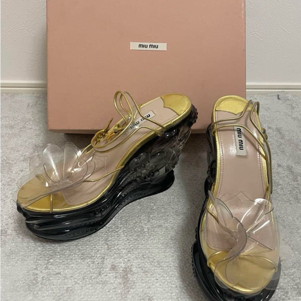 Miu Miu 2017 PVC Wedge Sandals
